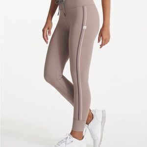 Taupe Leggings with Side Stripes